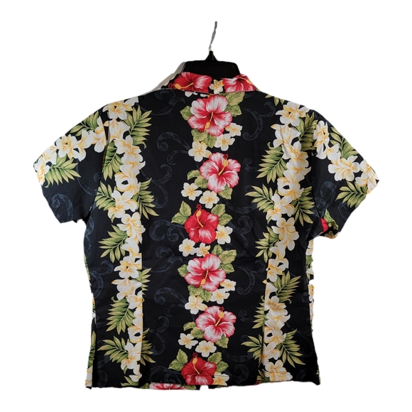 Hawaiian Ladies Aloha Shirt Fit [Plumeria Panel] Made in Hawaii. NWOT Size Small - Picture 2 of 6